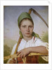 Peasant woman with a scythe and rake, before 1825 by Alexei Gavrilovich Venetsianov