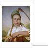 Peasant woman with a scythe and rake, before 1825 by Alexei Gavrilovich Venetsianov