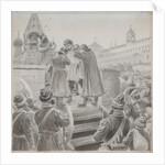 Illustration to the poem The Song of the Merchant Kalashnikov by M. Lermontov by Pyotr Ivanovich Korovin