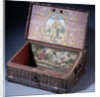 Wooden cash (or writing) box with poptrait of Peter the Greats son, ca. 1695 by Anonymous master