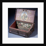 Wooden cash (or writing) box with poptrait of Peter the Greats son, ca. 1695 by Anonymous master
