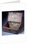 Wooden cash (or writing) box with poptrait of Peter the Greats son, ca. 1695 by Anonymous master