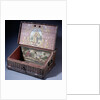 Wooden cash (or writing) box with poptrait of Peter the Greats son, ca. 1695 by Anonymous master