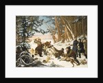 The Tsarevich Alexander Nikolaevich on a Bear hunt on the Outskirts a Moscow, 1843 by Otto Grashof