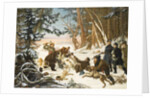 The Tsarevich Alexander Nikolaevich on a Bear hunt on the Outskirts a Moscow, 1843 by Otto Grashof