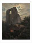 Ruins of the Eldena Monastery with cottage near Greifswald in Moonlight, 1820 by Carl Gustav Carus