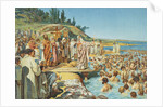 The baptism of the residents of Kiev in 988 by Klavdi Vasilyevich Lebedev