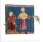 Two minstrels. Illustration from the codex of the Cantigas de Santa Maria, c. 1280 by Anonymous