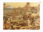 Novgorod Harbor, 1907 by Klavdi Vasilyevich Lebedev