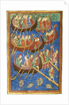 Viking ships arriving in Britain, ca 1130 by Abbo of Fleury