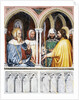 Saint George disputing with Diocletian. Fresco Oratorio di San Giorgio, Padua, ca 1380 by Altichiero