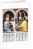 Saint George disputing with Diocletian. Fresco Oratorio di San Giorgio, Padua, ca 1380 by Altichiero