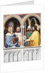 Saint George disputing with Diocletian. Fresco Oratorio di San Giorgio, Padua, ca 1380 by Altichiero