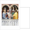 Saint George disputing with Diocletian. Fresco Oratorio di San Giorgio, Padua, ca 1380 by Altichiero