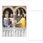 Saint George disputing with Diocletian. Fresco Oratorio di San Giorgio, Padua, ca 1380 by Altichiero