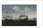 Naval combat against a rocky shore, 1627 by Hendrick Cornelisz. Vroom