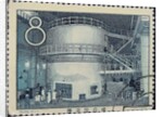 Chinas first nuclear reactor (Postage stamp), 1958 by Anonymous