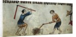Two men threshing sheaf by Anonymous