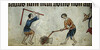 Two men threshing sheaf by Anonymous