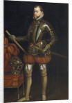 Portrait of Philip II in armour from the battle of Saint Quentin, Early 17th century by Anonymous