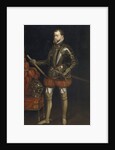 Portrait of Philip II in armour from the battle of Saint Quentin, Early 17th century by Anonymous