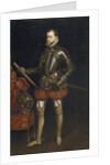 Portrait of Philip II in armour from the battle of Saint Quentin, Early 17th century by Anonymous