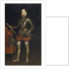 Portrait of Philip II in armour from the battle of Saint Quentin, Early 17th century by Anonymous