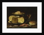 Still Life with Cheeses, Glas à la façon de Venise and crayfish on a pewter plate by Clara Peeters