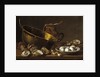 Still life with oysters, garlic and eggs, 1772 by Luis Egidio Meléndez