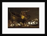 Still life with oysters, garlic and eggs, 1772 by Luis Egidio Meléndez