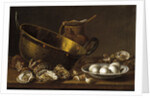 Still life with oysters, garlic and eggs, 1772 by Luis Egidio Meléndez
