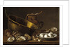 Still life with oysters, garlic and eggs, 1772 by Luis Egidio Meléndez