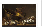 Still life with oysters, garlic and eggs, 1772 by Luis Egidio Meléndez