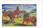 Grazing horses III, 1910 by Franz Marc