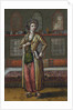 A noble lady of Constantinople wearing Hammam shoes by Jean-Baptiste Vanmour