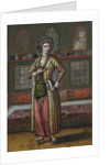 A noble lady of Constantinople wearing Hammam shoes by Jean-Baptiste Vanmour