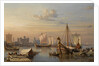 Viking ships on the River Thames, Mid of the 19th century by Everhardus Koster