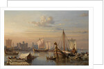 Viking ships on the River Thames, Mid of the 19th century by Everhardus Koster