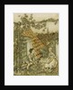 Kay and Gerda in their garden high up on the roof. Illustration for the tale of The Snow Queen, 18 by Arthur Rackham