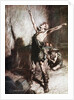 Siegfried forges his sword. Illustration for Siegfried and The Twilight of the Gods by Richard Wag by Arthur Rackham