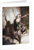 Siegfried forges his sword. Illustration for Siegfried and The Twilight of the Gods by Richard Wag by Arthur Rackham