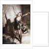 Siegfried forges his sword. Illustration for Siegfried and The Twilight of the Gods by Richard Wag by Arthur Rackham