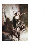 Siegfried forges his sword. Illustration for Siegfried and The Twilight of the Gods by Richard Wag by Arthur Rackham
