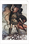 Donner, your lord, summons his hosts! Illustration for The Rhinegold and The Valkyrie by Richard W by Arthur Rackham