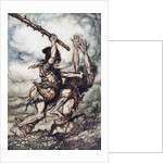 Giant Fafner Kills Fasolt. Illustration for The Rhinegold and The Valkyrie by Richard Wagner, 1910 by Arthur Rackham