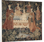 Woman Bathing surrounded by Attendants (Tapestry series La Vie Seigneuriale), c. 1500 by Anonymous master