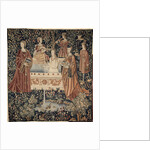 Woman Bathing surrounded by Attendants (Tapestry series La Vie Seigneuriale), c. 1500 by Anonymous master