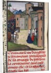 Edward III of England and Catherine Grandison. Miniature from Chroniques dAngleterre by Jean de Wav by Anonymous