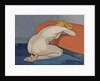 Naked woman kneeling in front of a red couch, 1915 by Felix Edouard Vallotton
