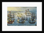 The Spanish Armada off the south coast of England, 1588 by Monogrammist VHE